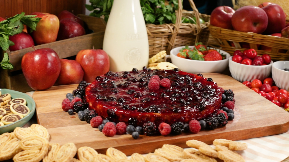 Cheesecake de geleia de frutas vermelhas