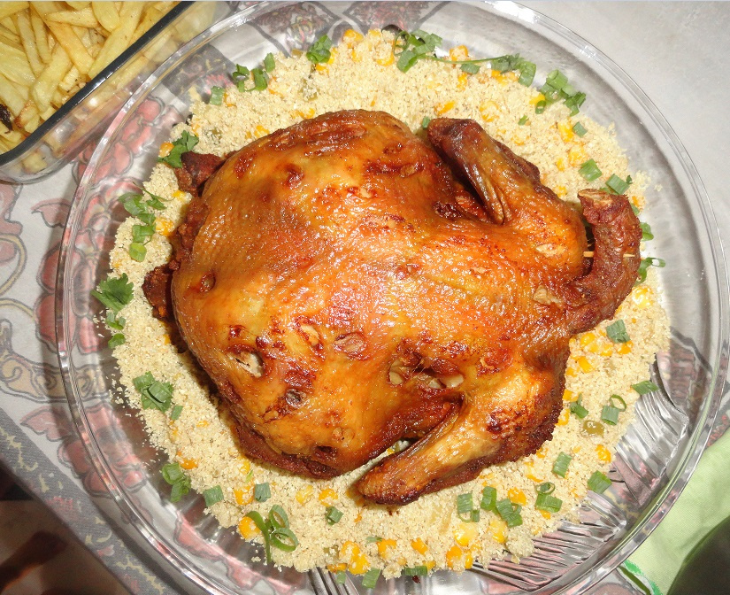 Frango assado na panela de pressão