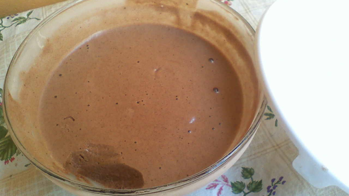 Sorvete caseiro de chocolate