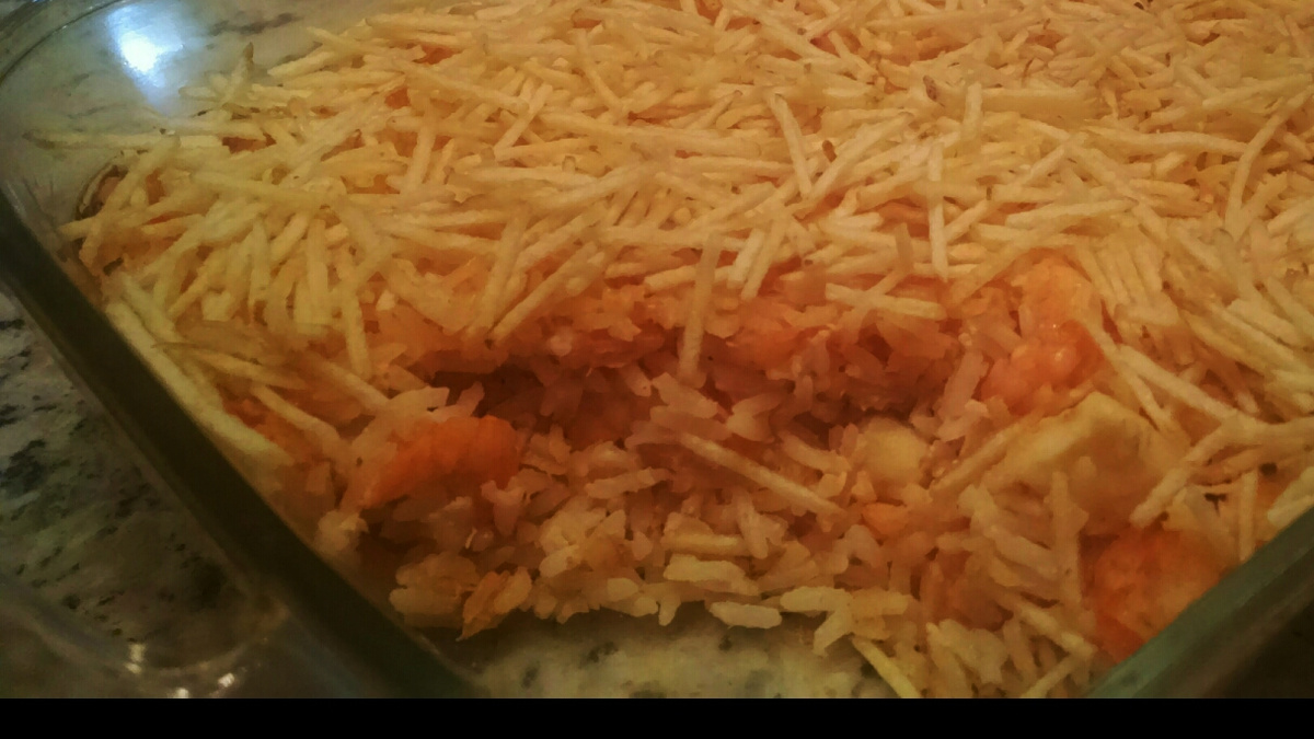 Risoto de camarão com queijo coalho e cream cheese