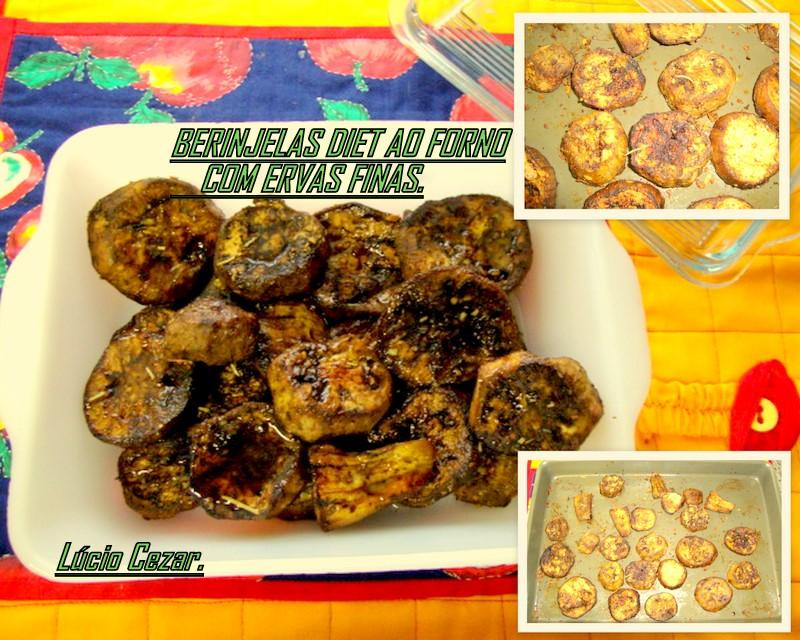 Berinjela diet ao forno com ervas finas