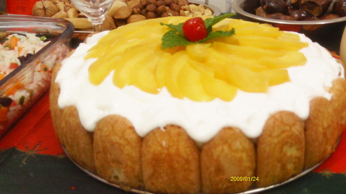 Pavê de pêssegos