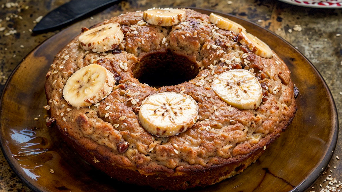 Bolo de Banana com Aveia Fitness