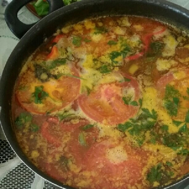 Moqueca de garoupa com camarão e pirão