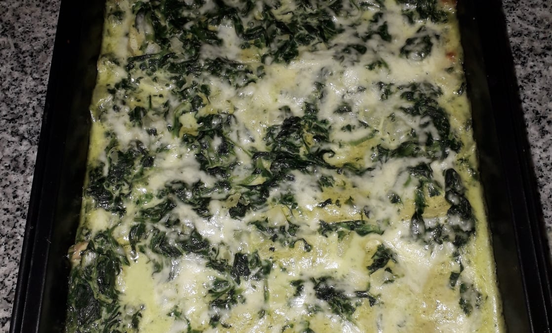 Lasanha com molho de espinafre