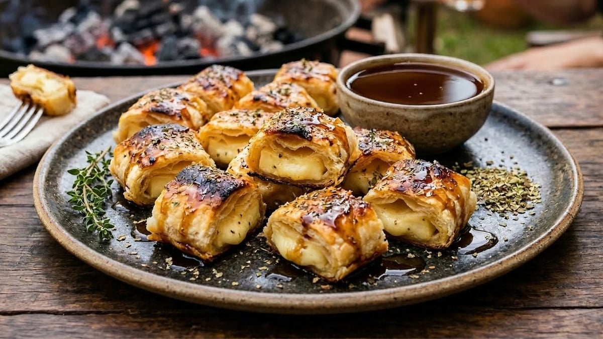 Enroladinho de queijo coalho crocante com massa folhada para inovar no churrasco