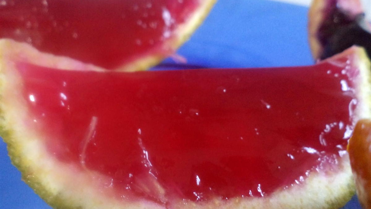 Gelatina na casca da laranja