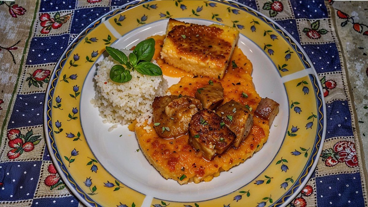Polenta cremosa ao molho