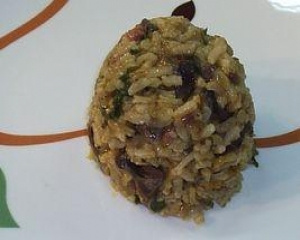 Risoto de coração de frango