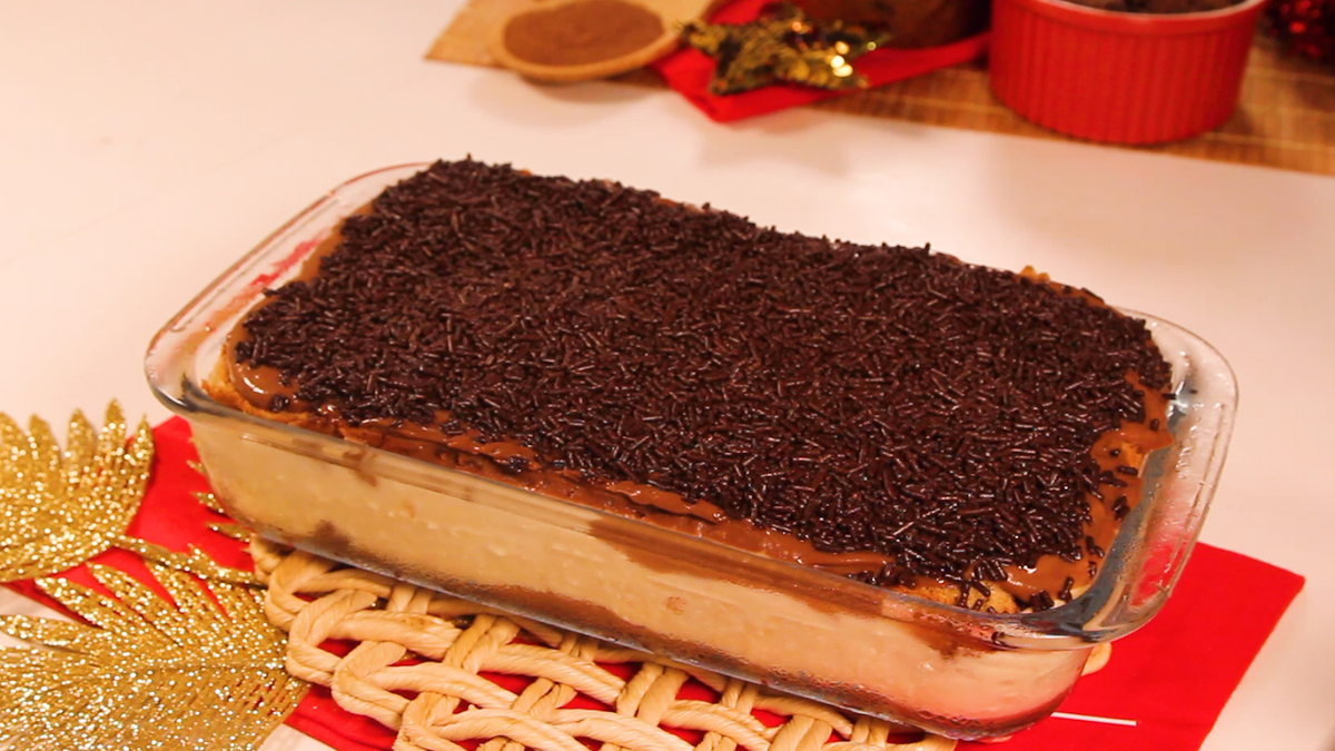 Pavê de panetone de chocolate