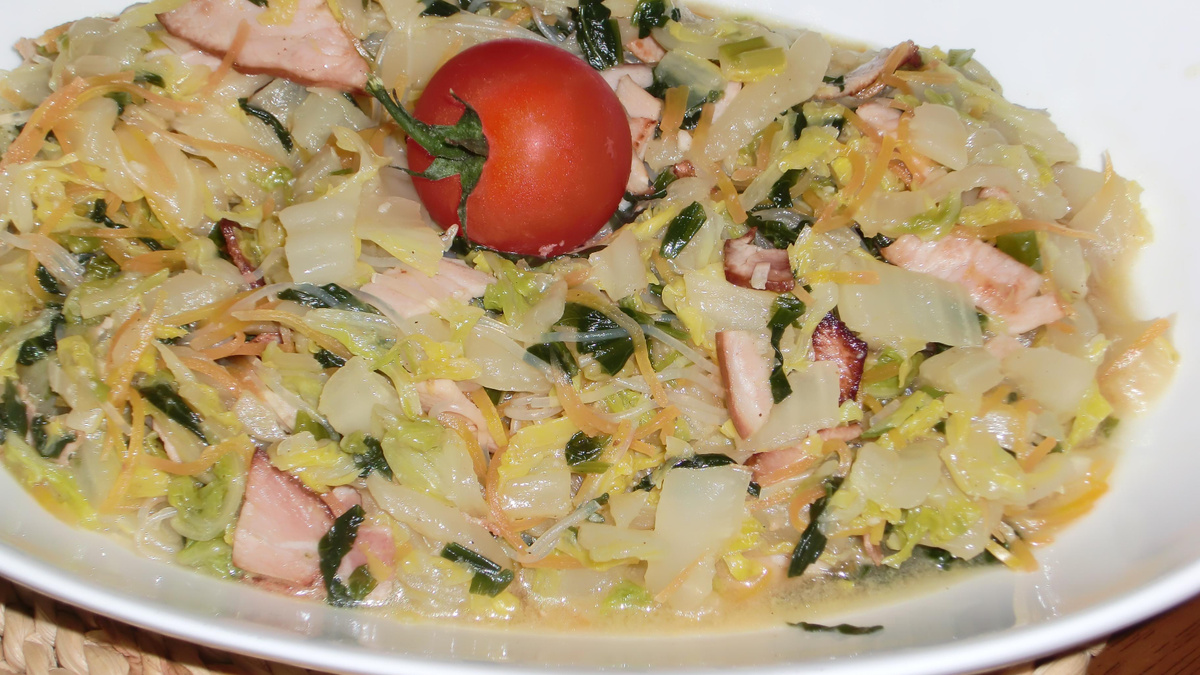 Acelga com cenoura e bacon