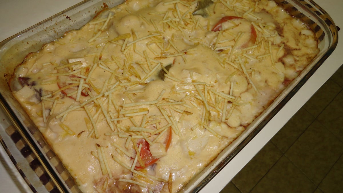 Filé ao molho branco com palmito