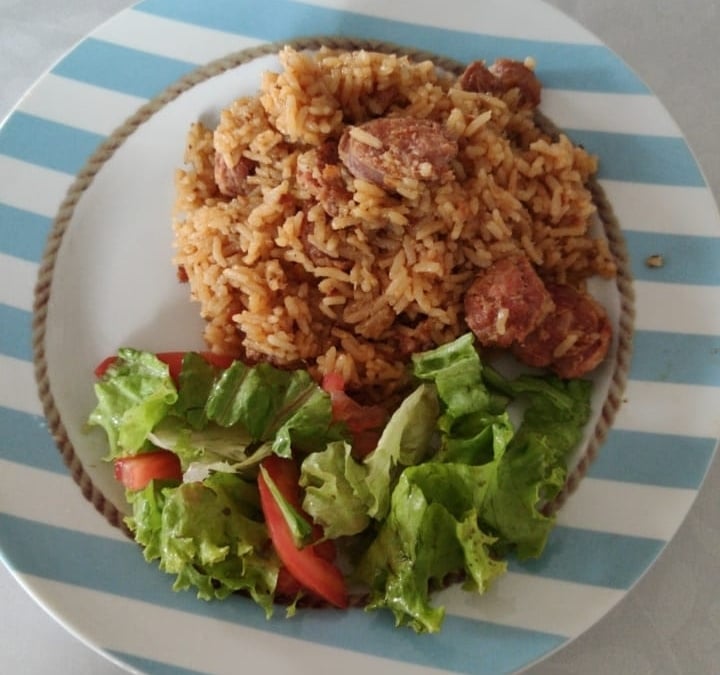 Arroz com linguiça na pressão 3 muinitos