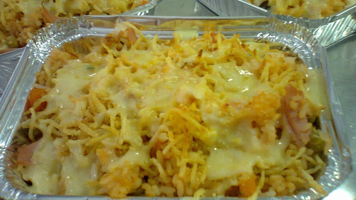 Arroz de forno gratinado
