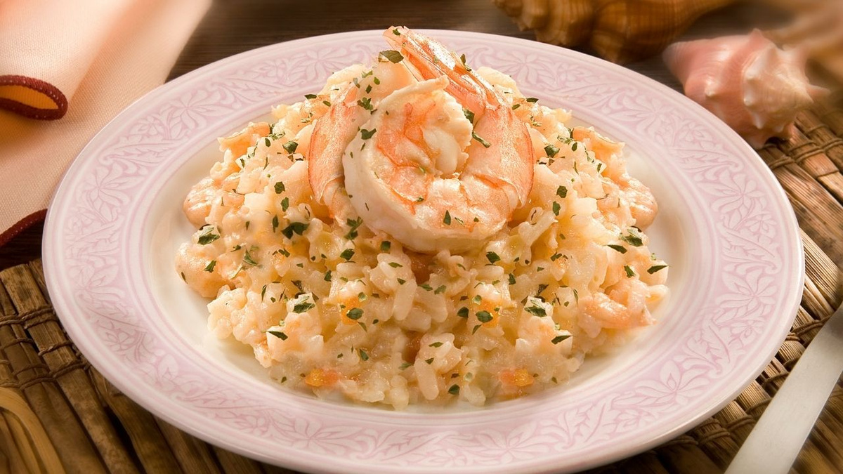 Risoto de camarão de Dia dos Namorados com porção certa para um jantar a dois