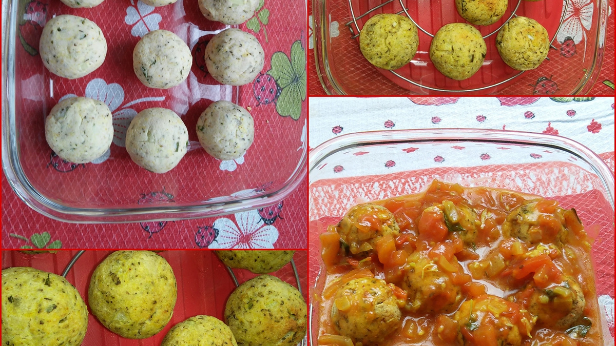 Almôndegas de soja com molho de tomate caseiro