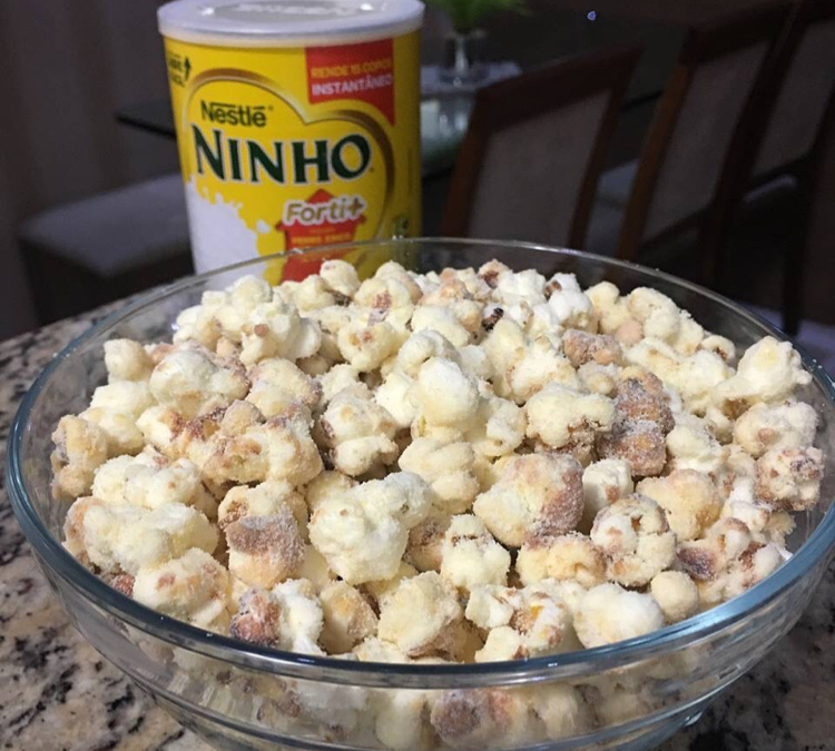 Pipoca de leite em pó