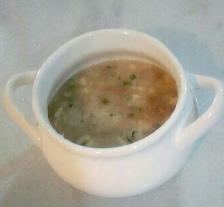 Sopa de Cará com Carne Moída