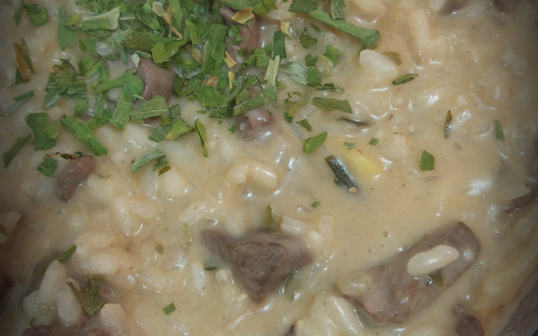 Risoto de filé mignon e mostarda