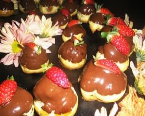 Profiteroles de café com creme