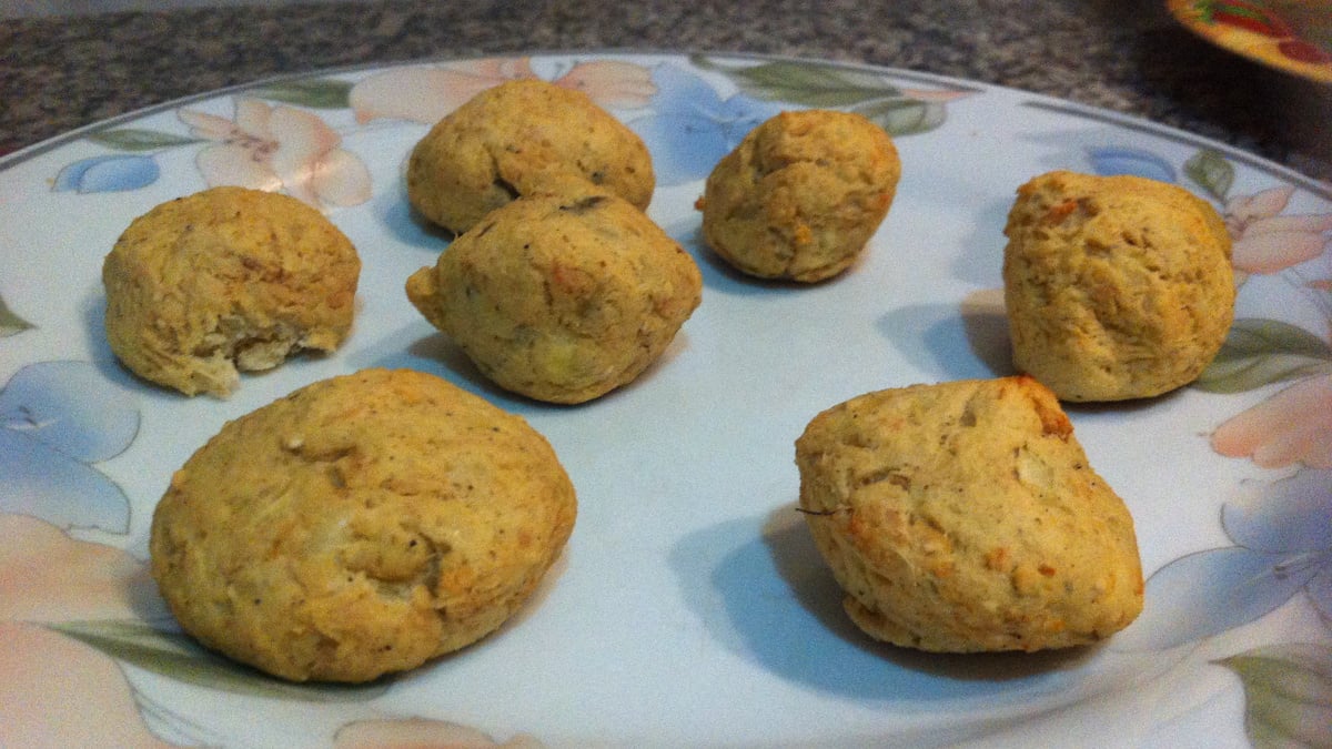 Bolinho de batata doce com frango