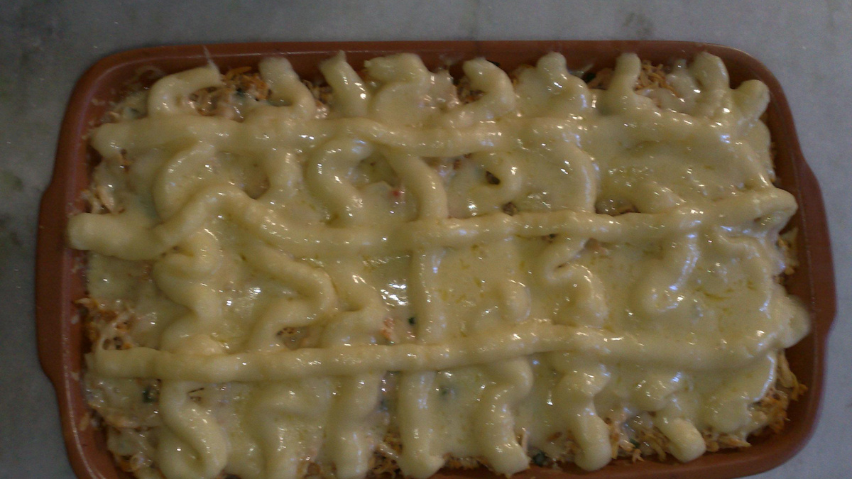Falso escondidinho de frango