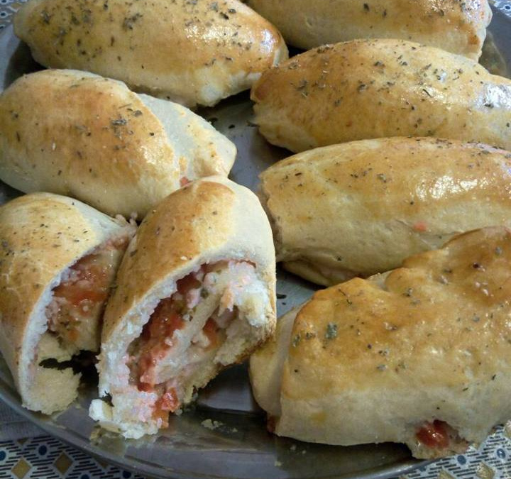 Enroladinho de presunto e queijo