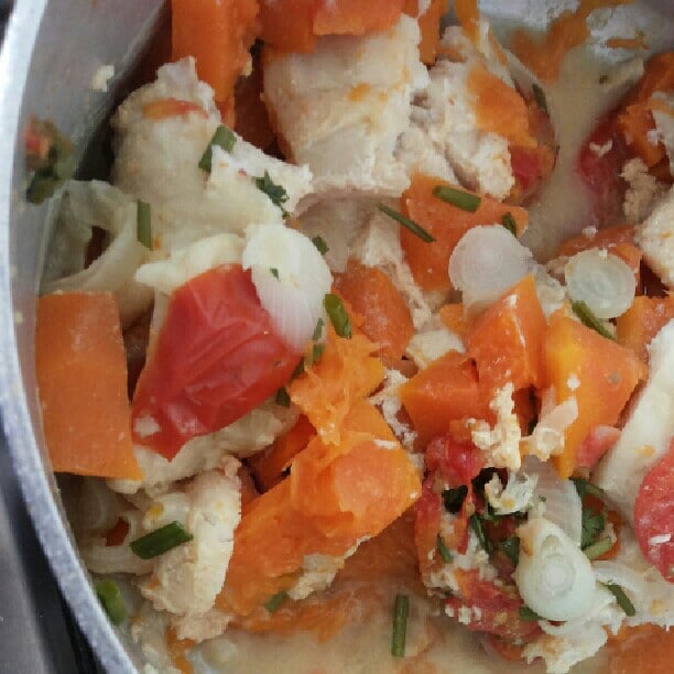 Peixe com abóbora madura