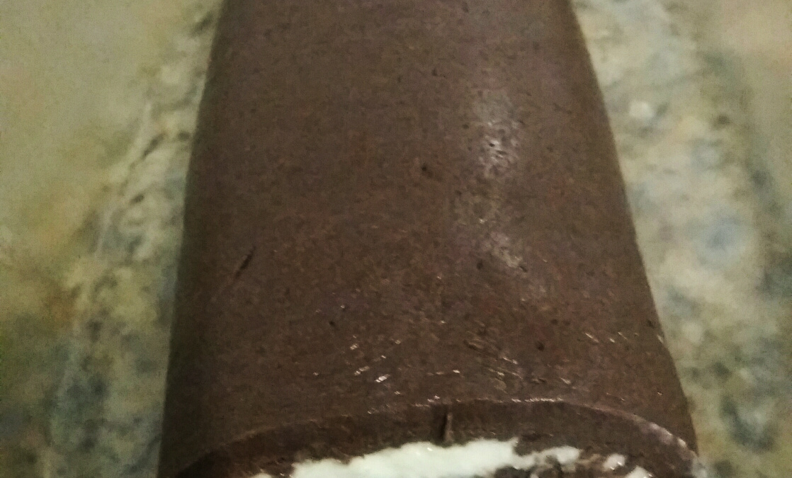 Rocambole gelado de leite em pó