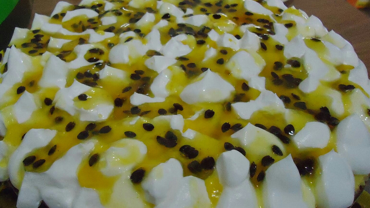 Torta pavê de maracujá