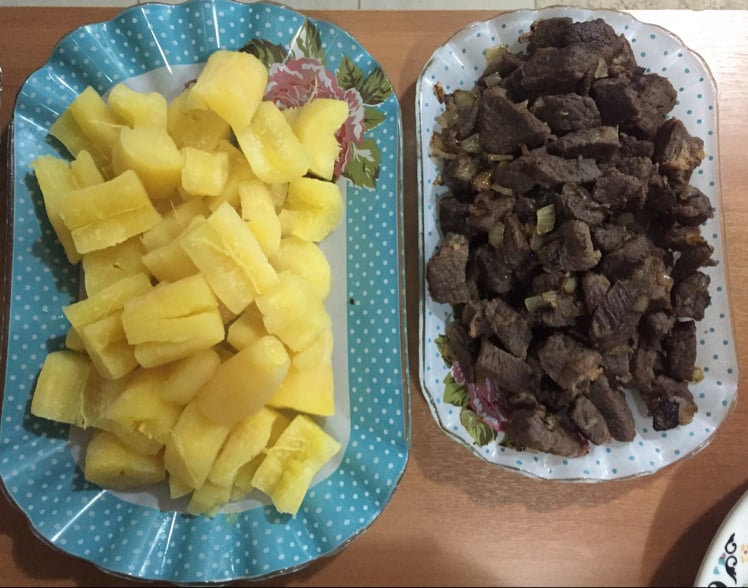 Carne-de-sol com mandioca