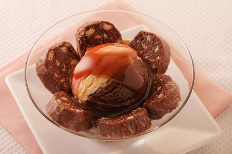 Taça com salaminho de chocolate