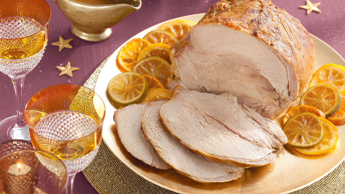 Pernil assado ao molho de limão