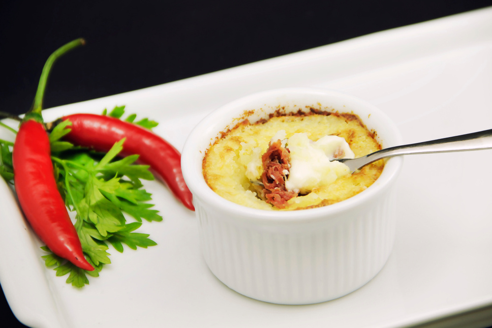 Escondidinho de carne seca com aipim