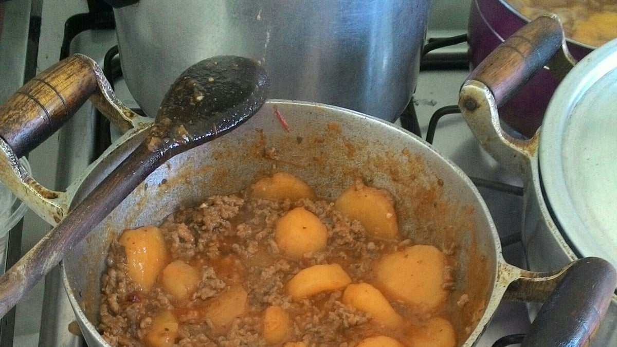 Carne moída com mandioquinha