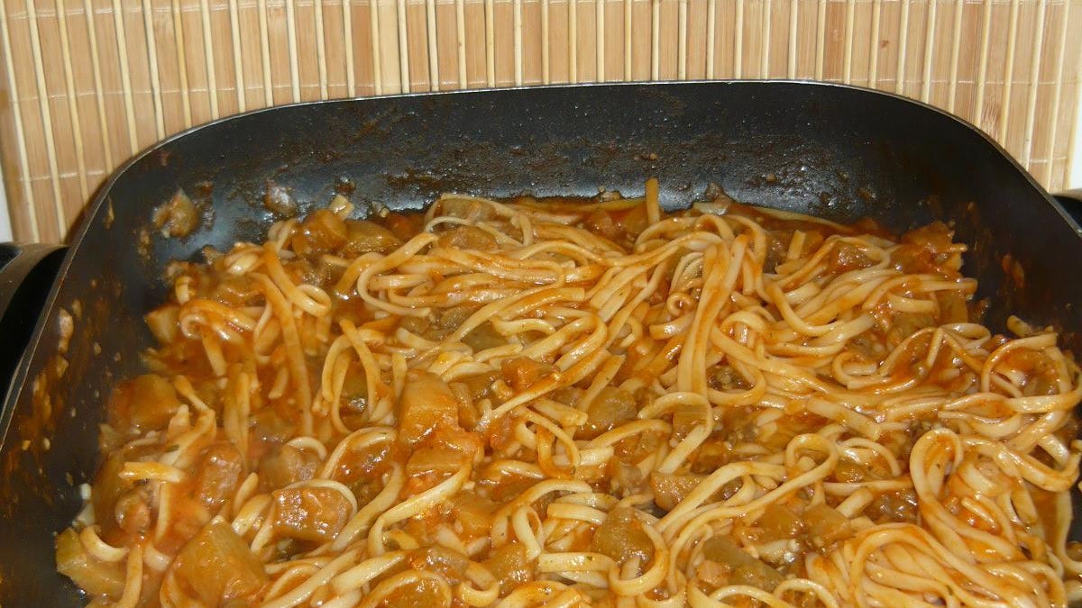 Macarrão com berinjela