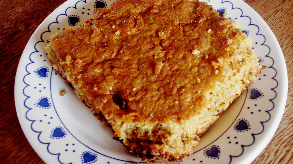 Bolo de aveia e açúcar mascavo