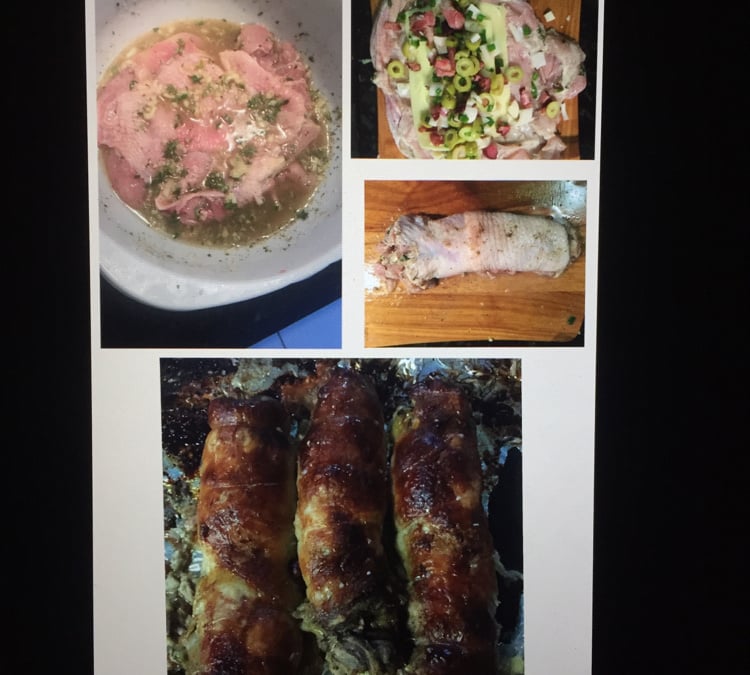 Rocambole de frango recheado