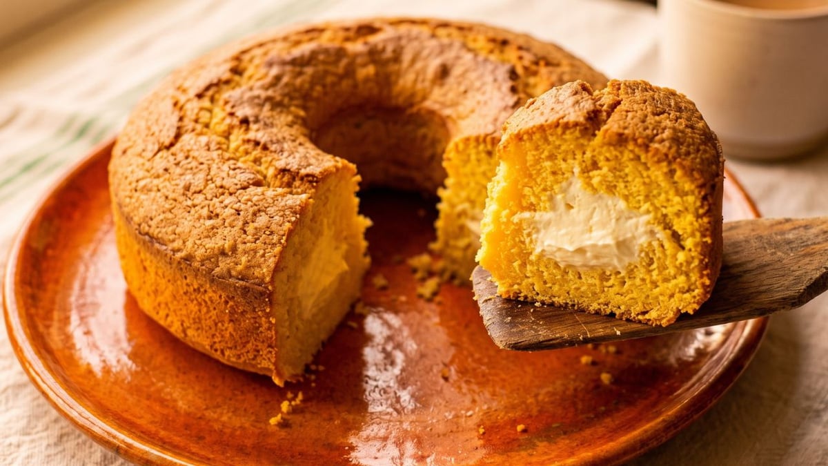 Bolo de milho com flocão e requeijão cheio de sabor que não fica seco e nem pesado
