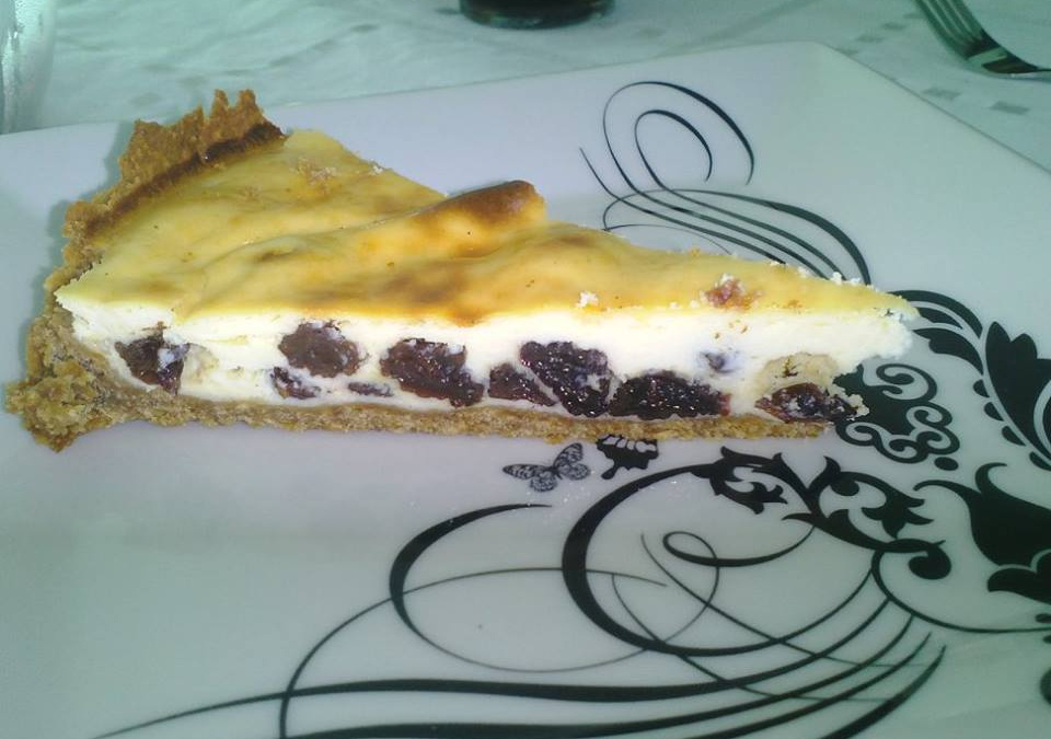 Torta de ricota com passas light