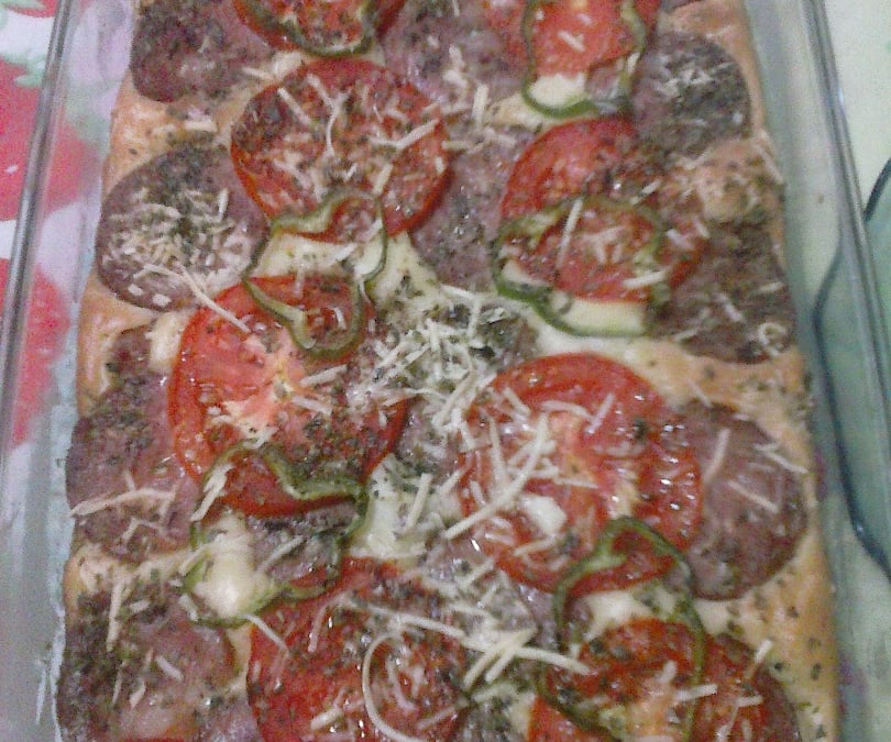 Lanche de calabresa delicioso
