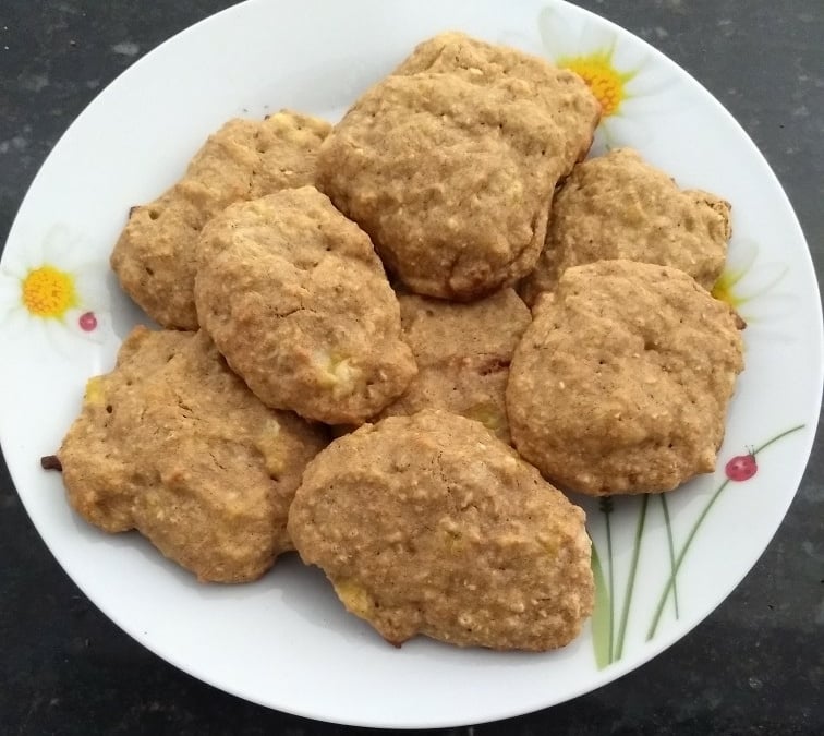 Cookie de banana com canela e aveia