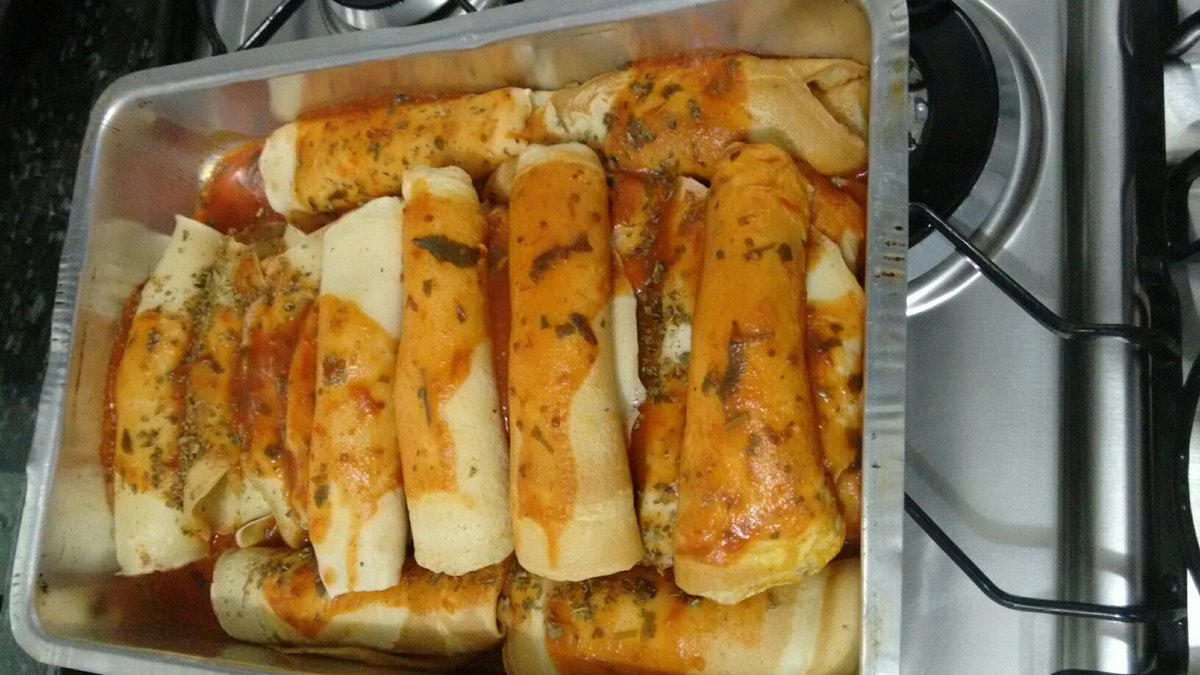Panqueca de frango com milho