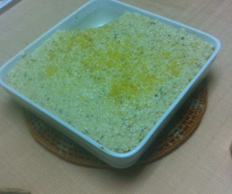 Risoto de limão siciliano com filé de salmão