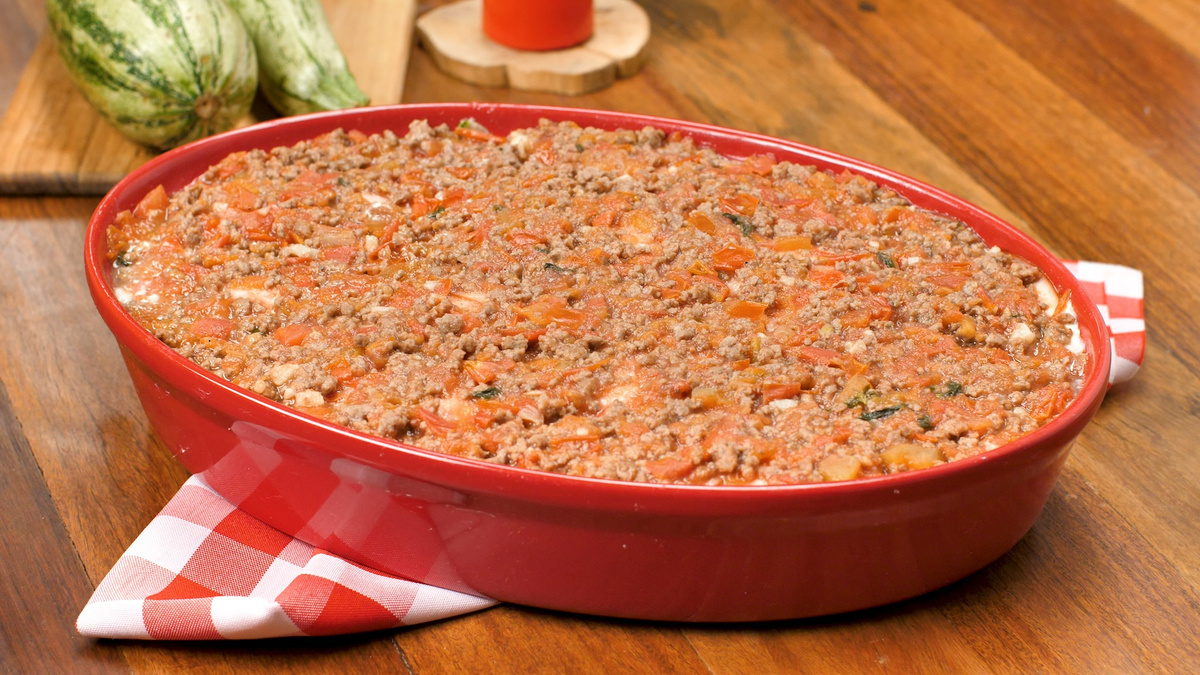 Lasanha de abobrinha com carne moída