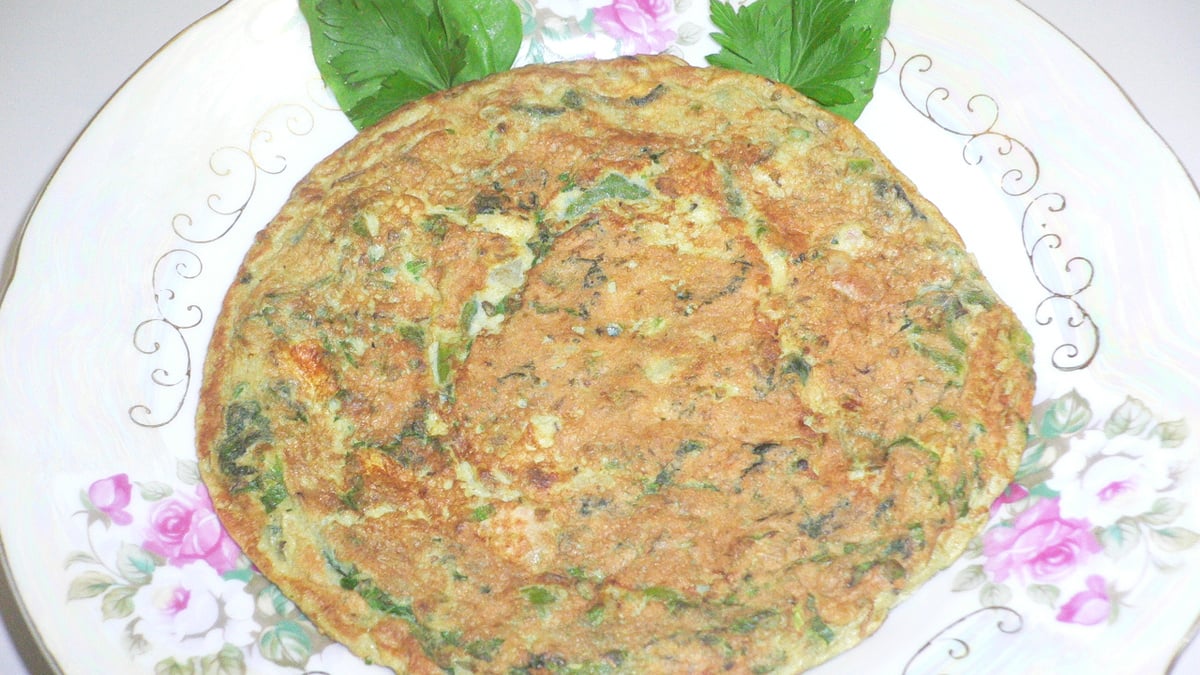 Omelete de espinafre e queijo