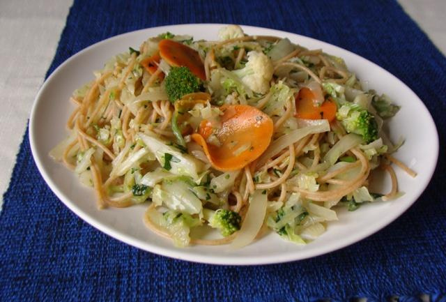 Massa integral com verduras