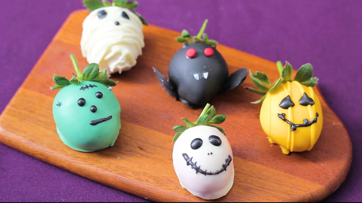 Morangos de Halloween (chocolate)