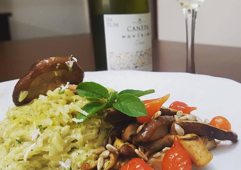 Risoto de limão siciliano com shitake grelhado (versão tradicional e versão vegana)