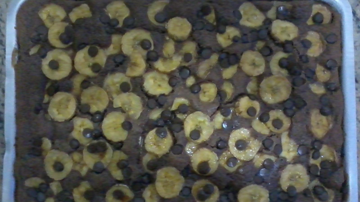 Bolo de Banana com Chocolate